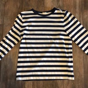 Forever 21 13/14 Navy & White Striped Long Sleeve